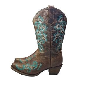 Corral teen Willa brown embroidered cowgirl boots
